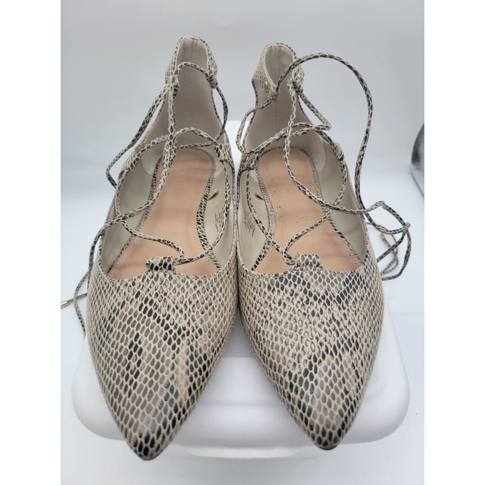 Old Navy Snake Print Lace Up Pointed Toe Flats Size 9
